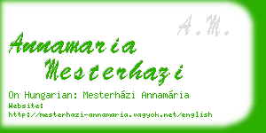 annamaria mesterhazi business card