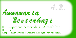 annamaria mesterhazi business card